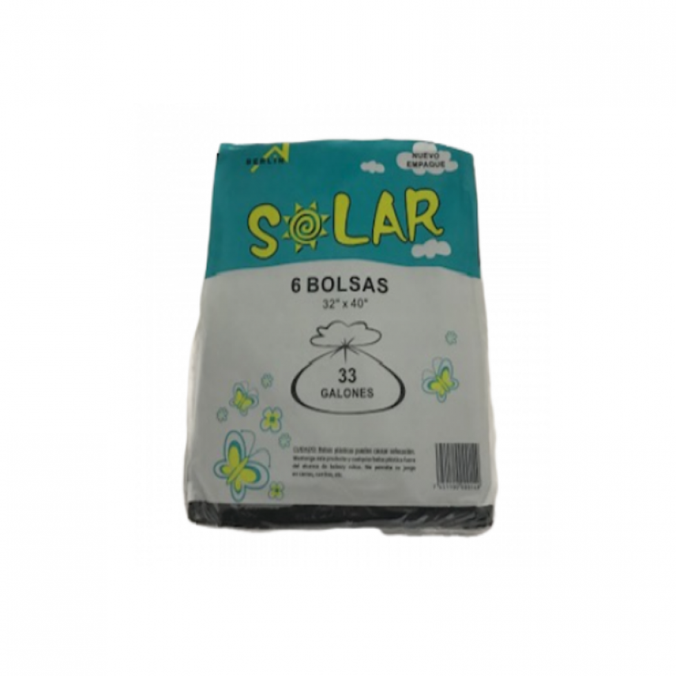 Solar Bolsa 23x30 Negras 12 Unidades 3pk